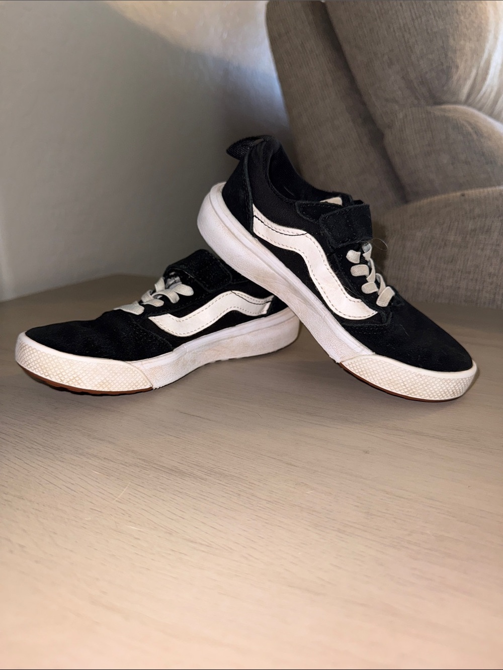 Vans Black and White Low-Top Skate Shoes